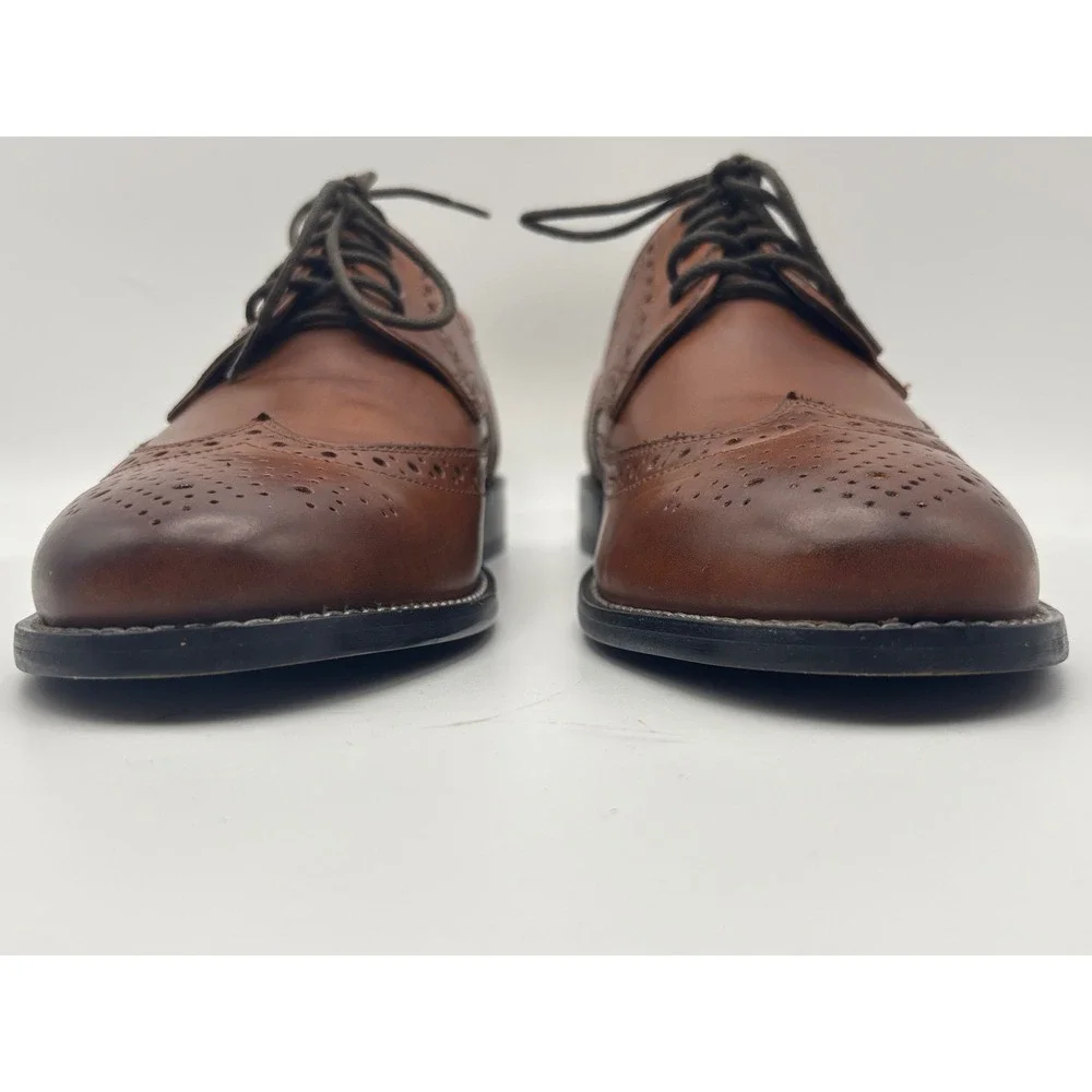 Nunn Bush Men's 9M Brown Leather Wingtip Brogue Comfort Gel Oxford Dress Shoes